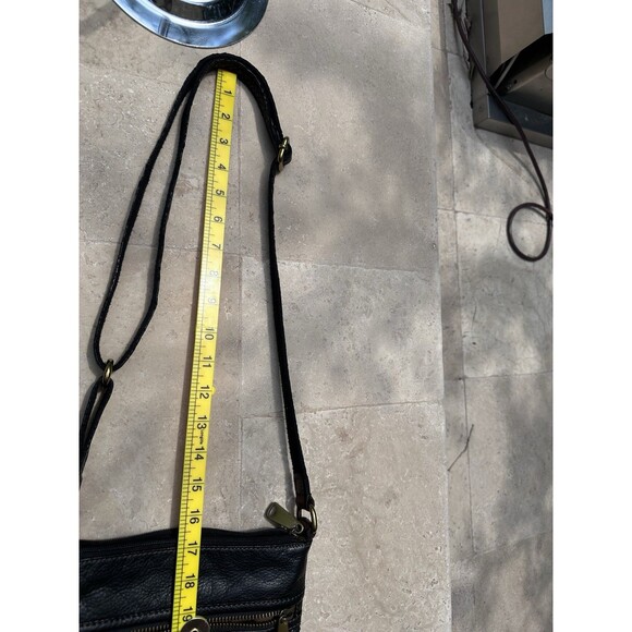 Fossil Genuine Leather Shoulder Bag Purse Black Size 8x8 Vintage Good Condition - Picture 10 of 11